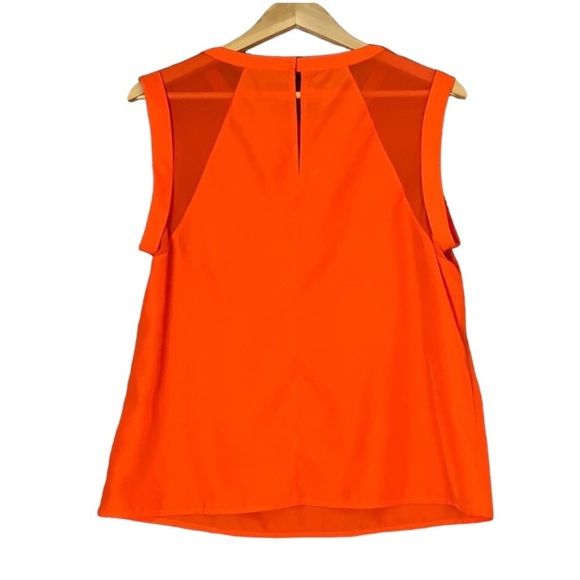 Search for Sanity Sleeveless Tank Top Neon Orange Colorful Mesh Cutout Small - Picture 2 of 5
